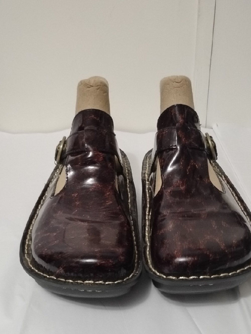 Allegra Women's‎ 39 Leather Slip-On Buckle Shoes in Dark Brown